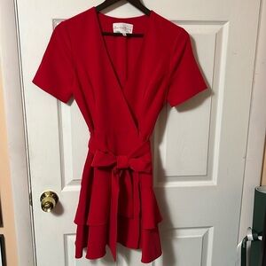 Charles Henry (Nordstrom) scarlet red wrap style fit and flare dress - size XS​